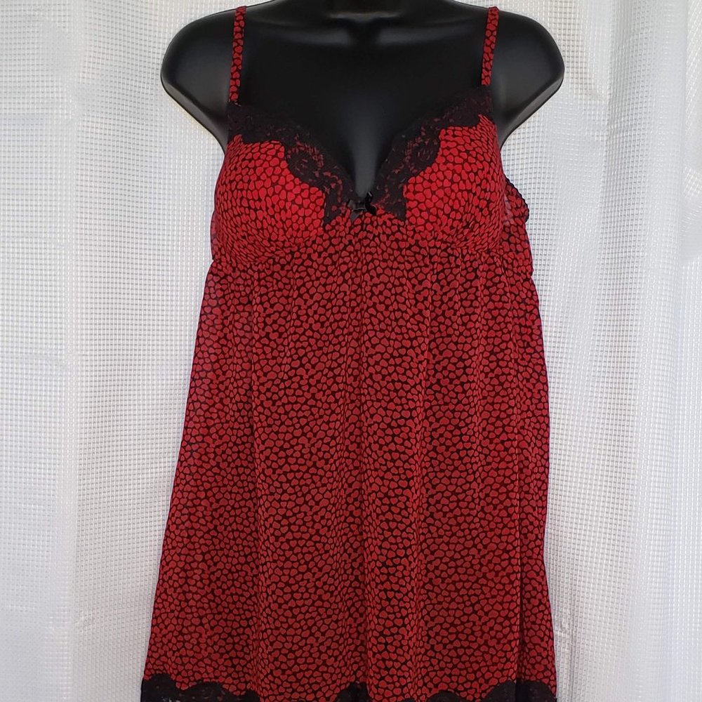 Red & Black Hearts Chemise
